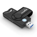ROCKETEK CR310 USB 3.0 + TF Card + SD Card + SIM Card + Smart Card Multi-function Card Reader, USB 3.0 – Durable Build, Easy to Use