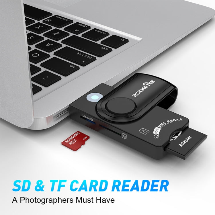 ROCKETEK CR310 USB 3.0 + TF Card + SD Card + SIM Card + Smart Card Multi-function Card Reader, USB 3.0 – Durable Build, Easy to Use