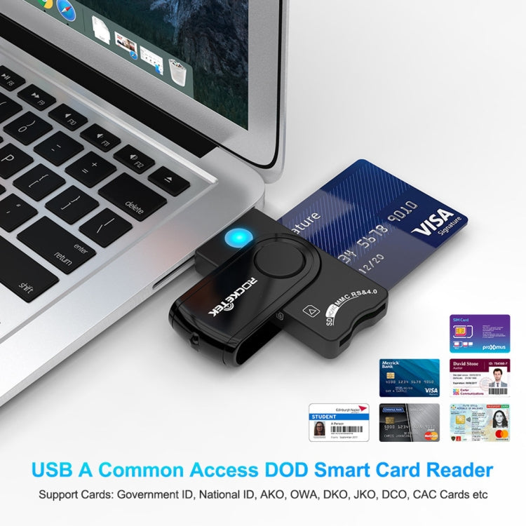 ROCKETEK CR310 USB 3.0 + TF Card + SD Card + SIM Card + Smart Card Multi-function Card Reader, USB 3.0 – Durable Build, Easy to Use