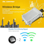 COMFAST CF-WA700 Qualcomm AR9341 300Mbps/s Outdoor Wireless Network Bridge with Dual Antenna 48V POE Adapter & AP / Router Mode, Classfication Function, 85 Devices Connecting Synchronously – Waterproof