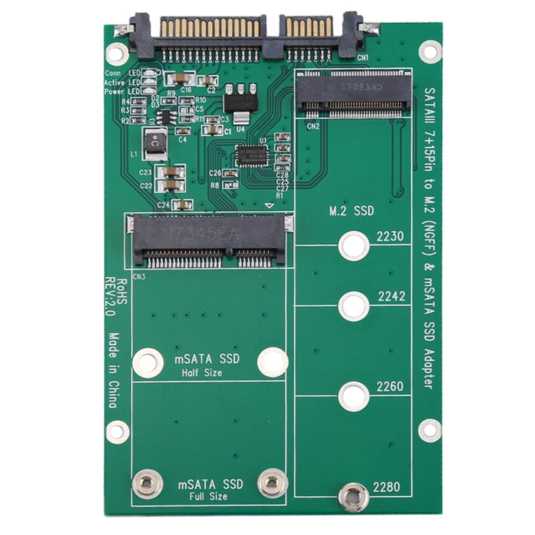 M.2 NGFF & mSATA SSD to SATA III 7+15 Pin Adapter Converter, SSD to SATA III – Durable Build, Easy to Use