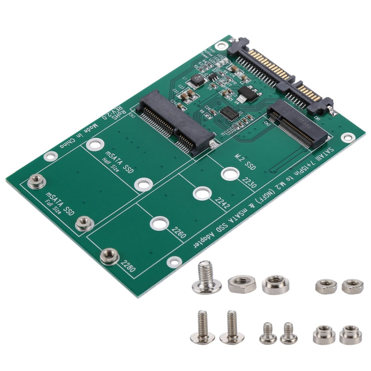 M.2 NGFF & mSATA SSD to SATA III 7+15 Pin Adapter Converter, SSD to SATA III – Durable Build, Easy to Use