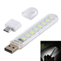 8LEDs 5V 200LM USB LED Book Light Portable Night Light, with Type-C Adapter, with Type-C Adapter with Type-C Adapter White Light