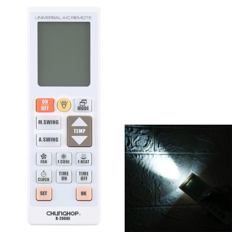 Chunghop K-2988E Universal A/C Remote Controller with Flashlight Default Title