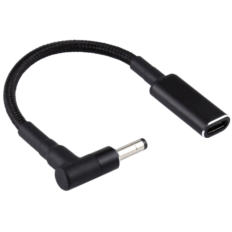 PD 100W 18.5-20V 4.0 x 1.35mm Elbow to USB-C / Type-C Adapter Nylon Braid Cable – TPU