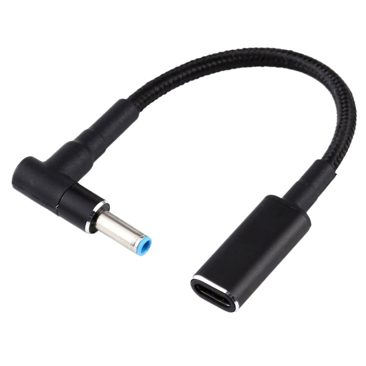 PD 100W 18.5-20V 4.5 x 0.6mm Elbow to USB-C / Type-C Adapter Nylon Braid Cable for HP, 4.5 x 0.6mm – TPU