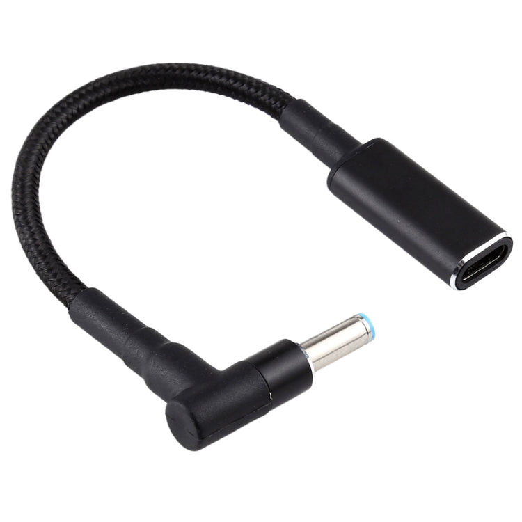 PD 100W 18.5-20V 4.5 x 0.6mm Elbow to USB-C / Type-C Adapter Nylon Braid Cable for HP, 4.5 x 0.6mm – TPU