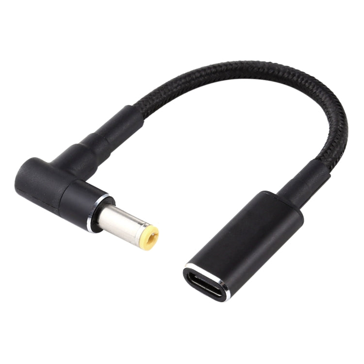 PD 100W 18.5-20V 5.5 x 2.5mm Elbow to USB-C / Type-C Adapter Nylon Braid Cable, 5.5 x 2.5mm – TPU