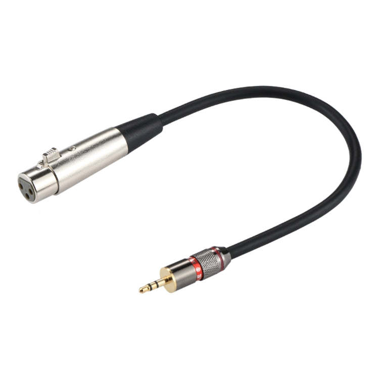 Metal Head 3.5mm Male to Aluminum Shell 3 Pin XLR CANNON Female Audio Connector Adapter Cable, Total Length: about 35cm, 3 Pin Female 3 Pin Female