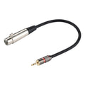 Metal Head 3.5mm Male to Aluminum Shell 3 Pin XLR CANNON Female Audio Connector Adapter Cable, Total Length: about 35cm, 3 Pin Female 3 Pin Female