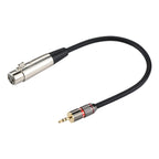 Metal Head 3.5mm Male to Aluminum Shell 3 Pin XLR CANNON Female Audio Connector Adapter Cable, Total Length: about 35cm, 3 Pin Female 3 Pin Female