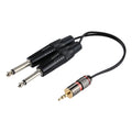 3.5mm Male to 2 x 6.35mm Male Mono Audio Adapter Cable, Total Length: about 27cm Default Title