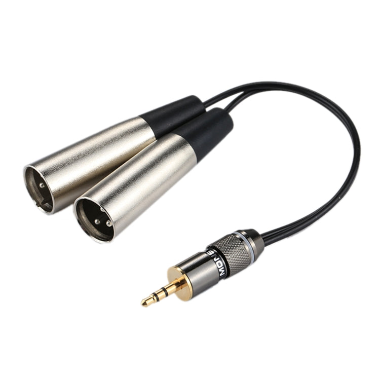 Metal Head 3.5mm Male to Aluminum Shell 2 x 3 Pin XLR CANNON Male Audio Connector Adapter Cable, Total Length: about 25cm, 2 x 3 Pin Male 2 x 3 Pin Male