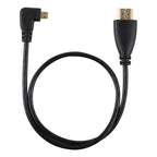 50cm 4K HDMI Male to Micro HDMI Left Angled Male Gold-plated Connector Adapter Cable, 50cm Left – 4K