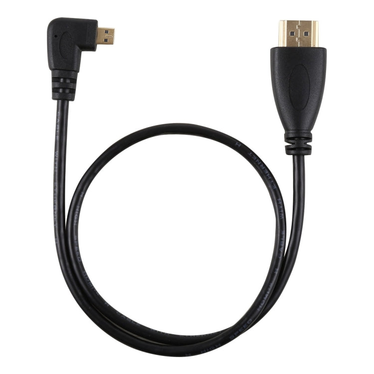 50cm 4K HDMI Male to Micro HDMI Left Angled Male Gold-plated Connector Adapter Cable, 50cm Left – 4K