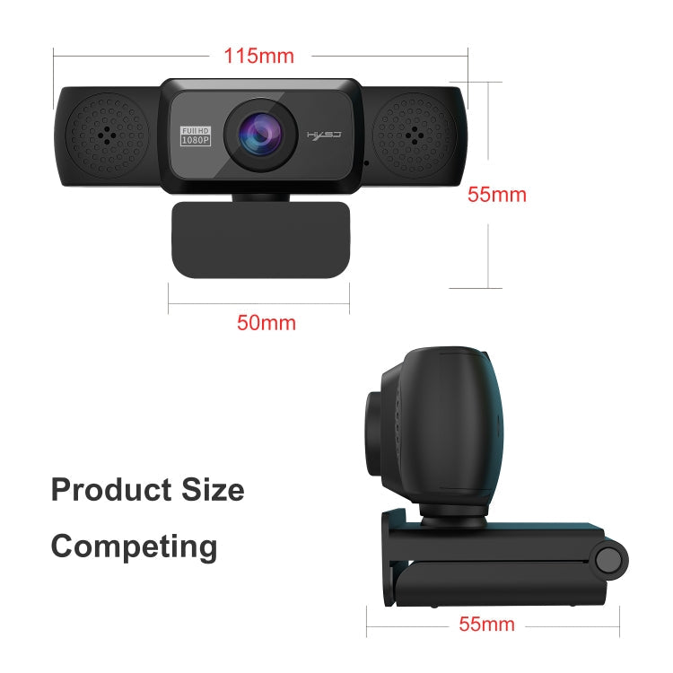 HXSJ S5 1080P Adjustable HD Video Webcam PC Camera with Microphone – Durable Build, Easy to Use