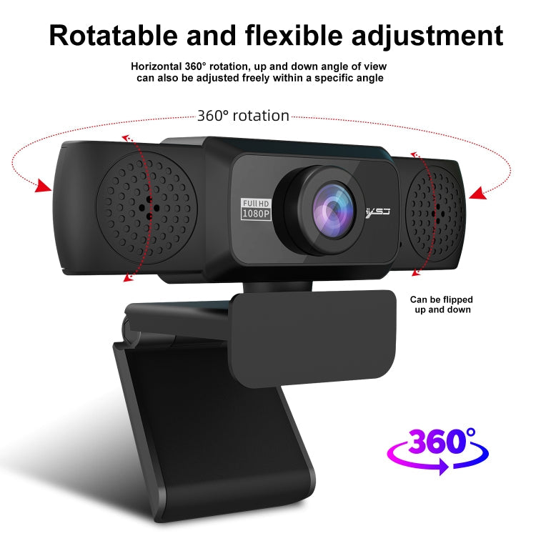 HXSJ S5 1080P Adjustable HD Video Webcam PC Camera with Microphone – Durable Build, Easy to Use