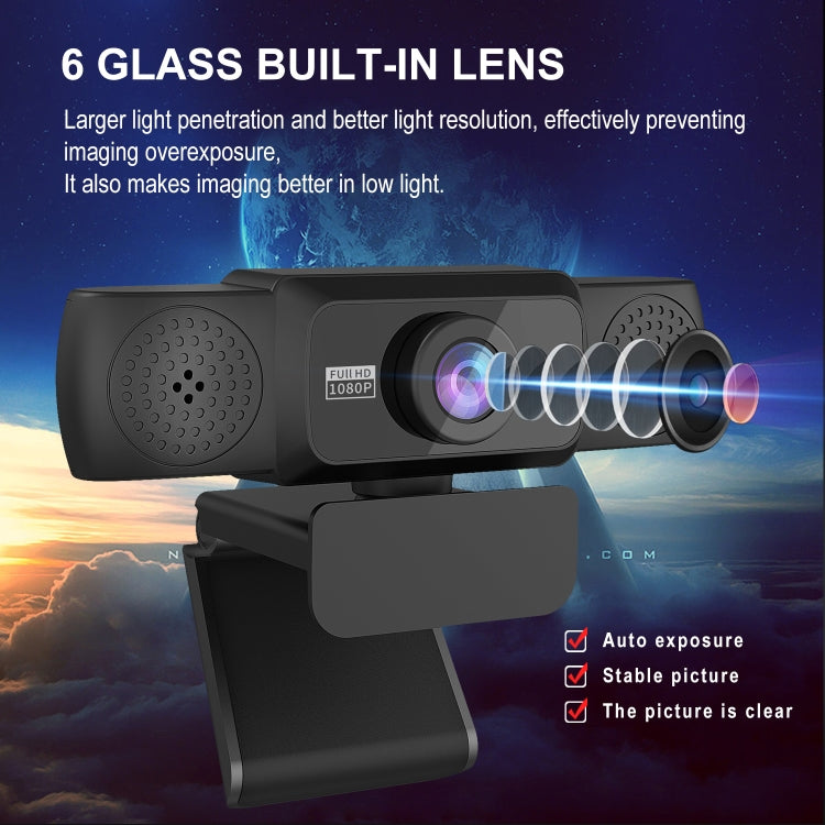 HXSJ S5 1080P Adjustable HD Video Webcam PC Camera with Microphone – Durable Build, Easy to Use