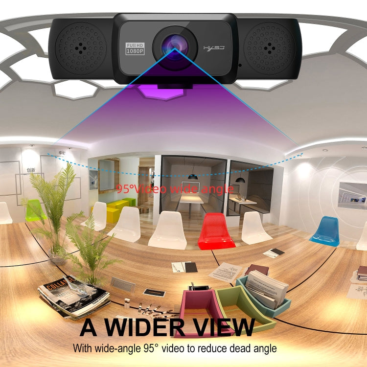 HXSJ S5 1080P Adjustable HD Video Webcam PC Camera with Microphone – Durable Build, Easy to Use