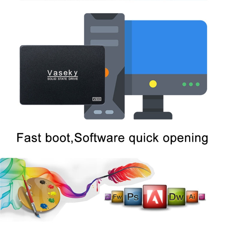 Vaseky V800 350GB 2.5 inch SATA3 6GB/s Ultra-Slim 7mm Solid State Drive SSD Hard Disk Drive for Desktop, Notebook, 350GB – Durable Build, Easy to Use