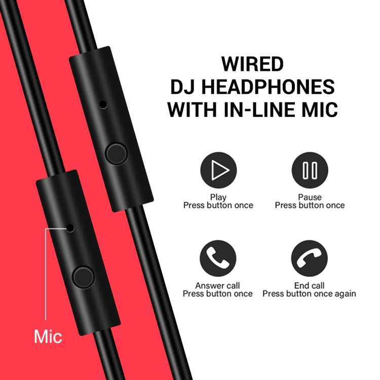 OneOdio A71 Head-mounted Noise Reduction Wired Headphone with Microphone, A71 (Red Black) – Durable Build, Easy to Use