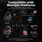 EKSA E900 Pro 7.1 Gaming Wire-Controlled Head-mounted USB Luminous Gaming Headset with Microphone, E900 Pro – Durable Build, Easy to Use