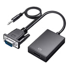 HDCO-VGAM2 1080P VGA Male to HDMI Female Converter with 3.5mm Audio Cable, HDCO-VGAM2 – Aluminum Alloy, TPU