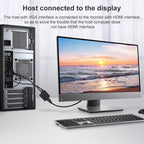 HDCO-VGAM2 1080P VGA Male to HDMI Female Converter with 3.5mm Audio Cable, HDCO-VGAM2 – Aluminum Alloy, TPU