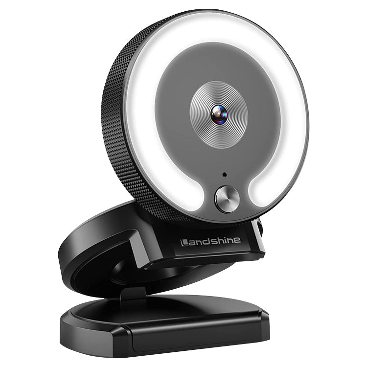 Landshine 90 Degree Wide-angle 2K USB Autofocus Computer Live Beauty HD Camera with Ring Light – TPU Default Title