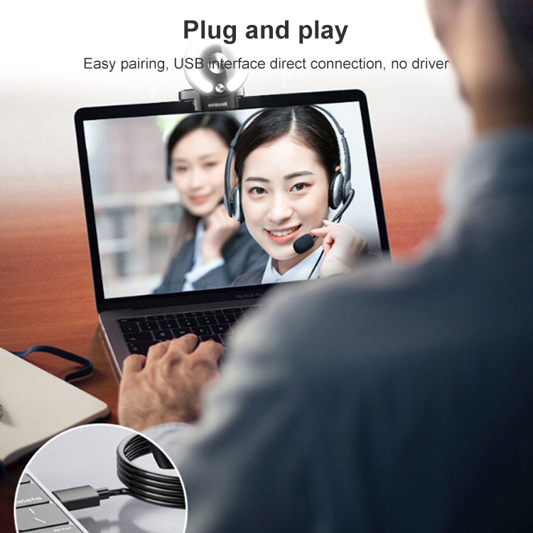 Landshine 90 Degree Wide-angle 2K USB Autofocus Computer Live Beauty HD Camera with Ring Light – TPU
