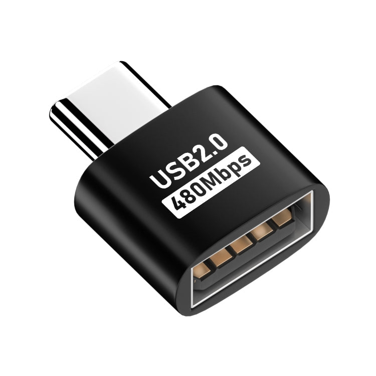 USB 2.0 Female to Type-C Male Adapter, USB 2.0 Female to Type-C Male – Aluminum Alloy USB 2.0 Female to Type-C Male Black