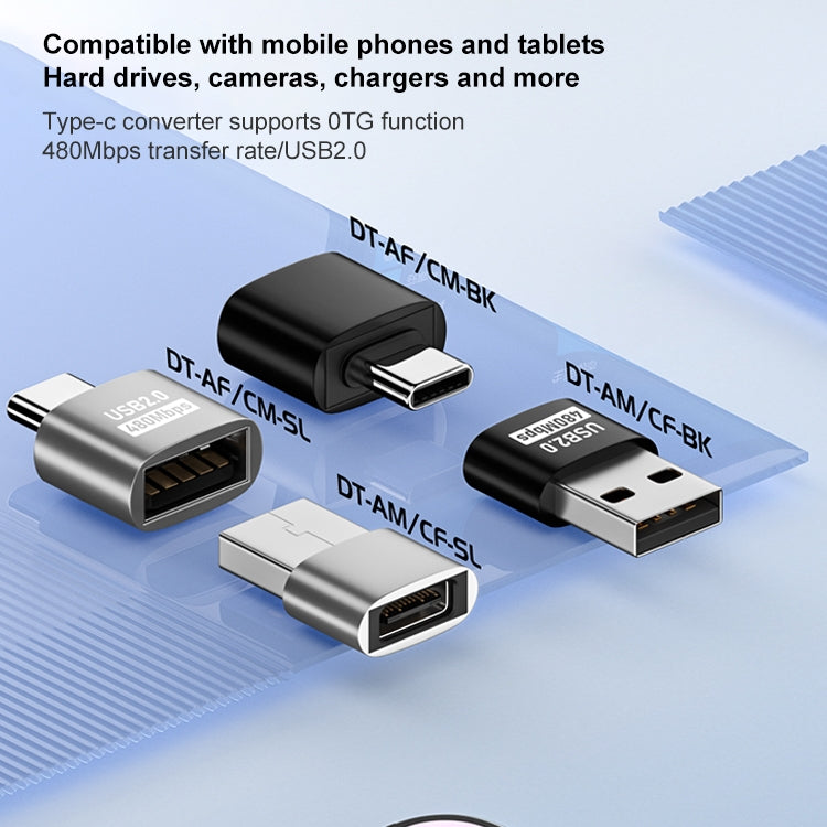 USB 2.0 Female to Type-C Male Adapter, USB 2.0 Female to Type-C Male – Aluminum Alloy