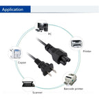Three Holes Desktop Host Computer Power Cord, Length: 1.2m – Durable Build, Easy to Use