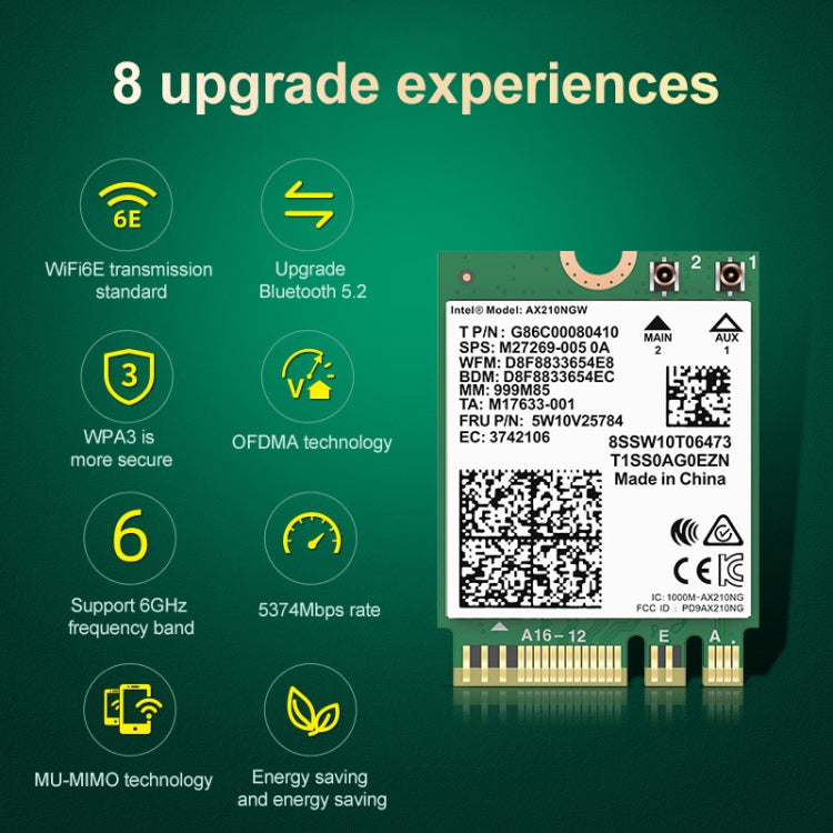 COMFAST AX210 vPro-M 5374Mbps Bluetooth 5.2 Tri-band Wireless Network Card, AX210 – Bluetooth