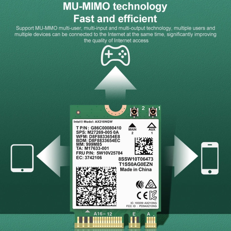 COMFAST AX210 vPro-M 5374Mbps Bluetooth 5.2 Tri-band Wireless Network Card, AX210 – Bluetooth