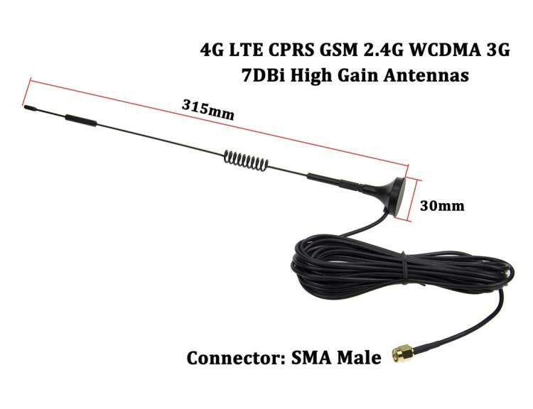 7dBi SMA Male Connector High Gain 4G LTE CPRS GSM 2.4G WCDMA 3G Antenna Network Reception Adapter, 7dBi SMA 4G – Durable Build, Easy to Use