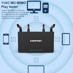 COMFAST CF-WR619AC V2 1200Mbps Dual Band Wireless Router, CF-WR619AC V2 – Durable Build, Easy to Use