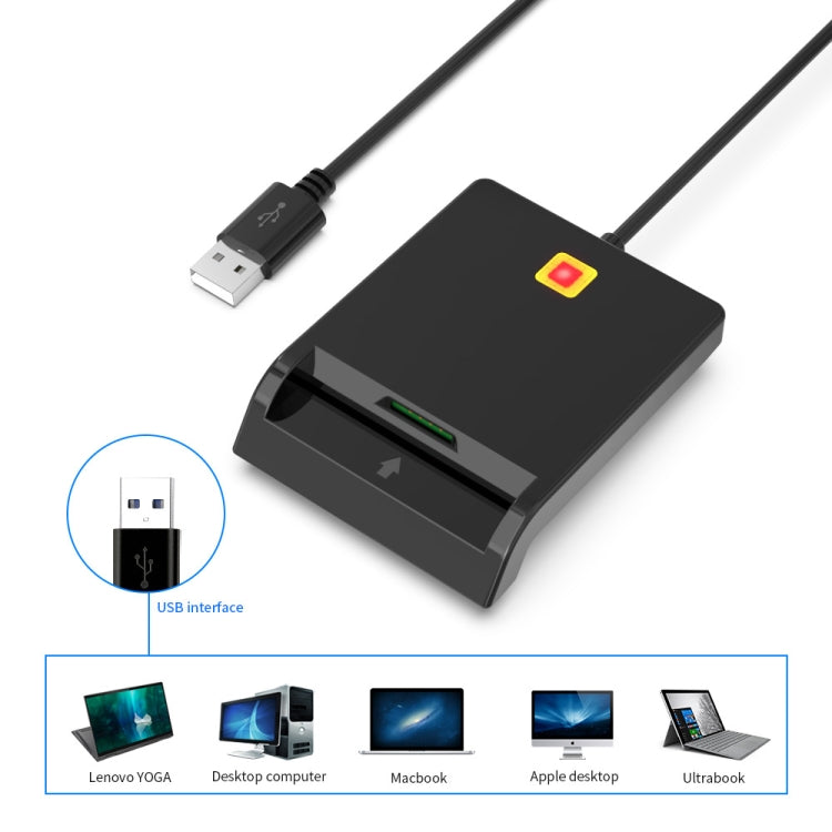Rcoketek CR301 Smart CAC Card Reader USB 2.0 Bank Card SIM Card Tax Reader, USB – Durable Build, Easy to Use