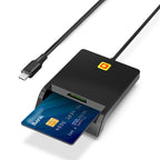 Rcoketek CR301 Type-C Plug Smart CAC Card Reader USB 2.0 Bank Card SIM Card Tax Reader, Type-C – Durable Build, Easy to Use Type-C