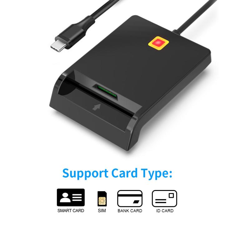 Rcoketek CR301 Type-C Plug Smart CAC Card Reader USB 2.0 Bank Card SIM Card Tax Reader, Type-C – Durable Build, Easy to Use