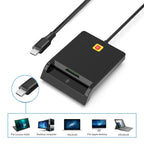 Rcoketek CR301 Type-C Plug Smart CAC Card Reader USB 2.0 Bank Card SIM Card Tax Reader, Type-C – Durable Build, Easy to Use