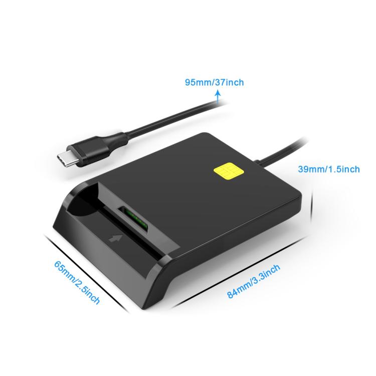 Rcoketek CR301 Type-C Plug Smart CAC Card Reader USB 2.0 Bank Card SIM Card Tax Reader, Type-C – Durable Build, Easy to Use