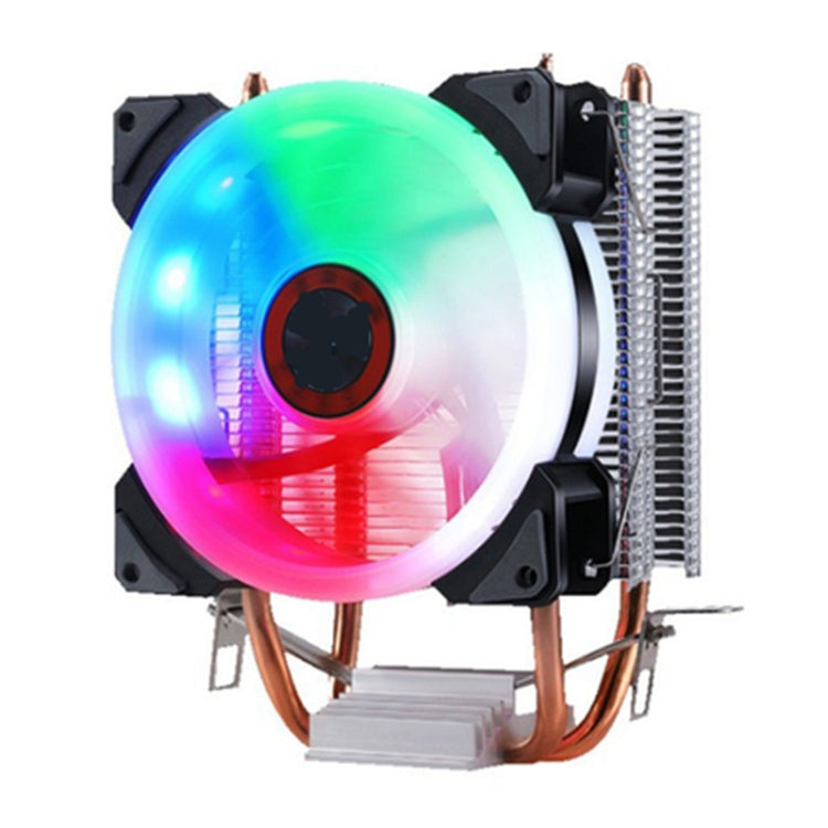 W-X3 3 Pin 9cm Double Copper Pipe Mute LED CPU Cooler Fan – Durable Build, Easy to Use Default Title
