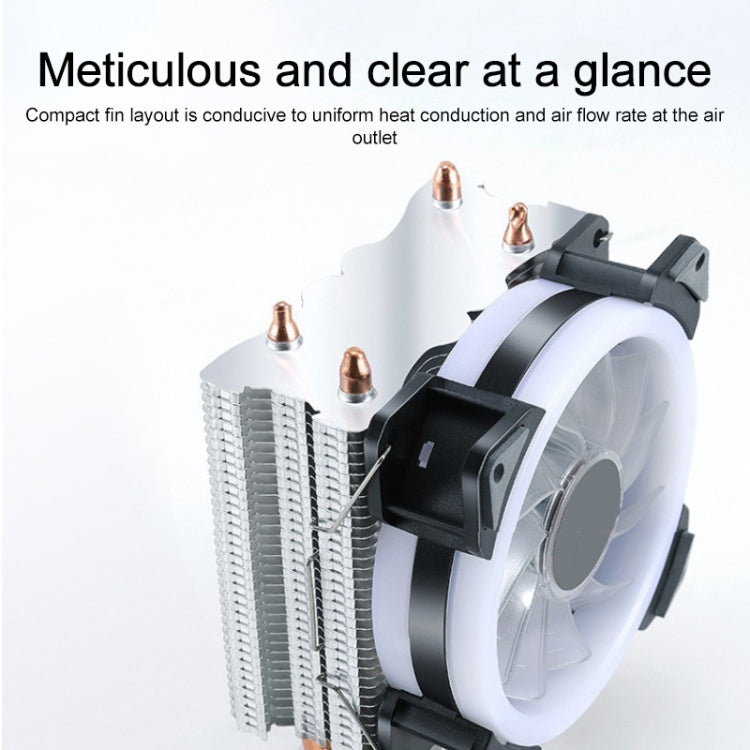 W-X3 3 Pin 9cm Double Copper Pipe Mute LED CPU Cooler Fan – Durable Build, Easy to Use