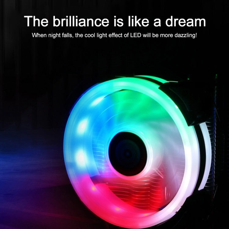 W-X3 3 Pin 9cm Double Copper Pipe Mute LED CPU Cooler Fan – Durable Build, Easy to Use