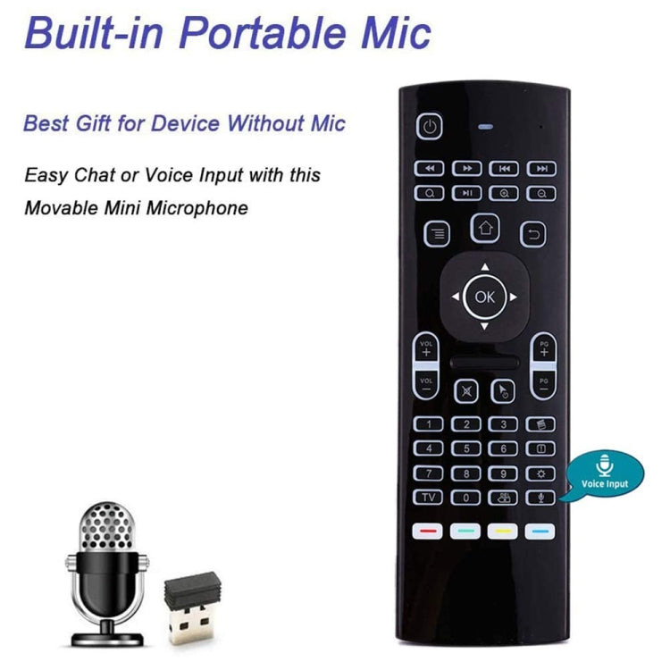 MX3-L Voice with Backlight 2.4GHz Fly Air Mouse Wireless Keyboard Remote Control, Voice with Backlit – Durable Build, Easy to Use