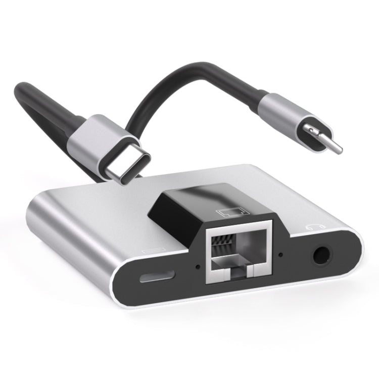 NK-1056Pro Earphone – 3 in 1 8 Pin + USB-C / Type-C Male to 8 Pin Charging + Ethernet + 3.5mm... NK-1056Pro