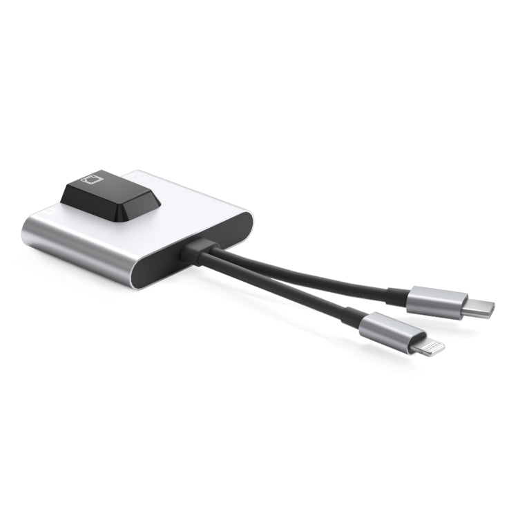 NK-1056Pro Earphone – 3 in 1 8 Pin + USB-C / Type-C Male to 8 Pin Charging + Ethernet + 3.5mm...