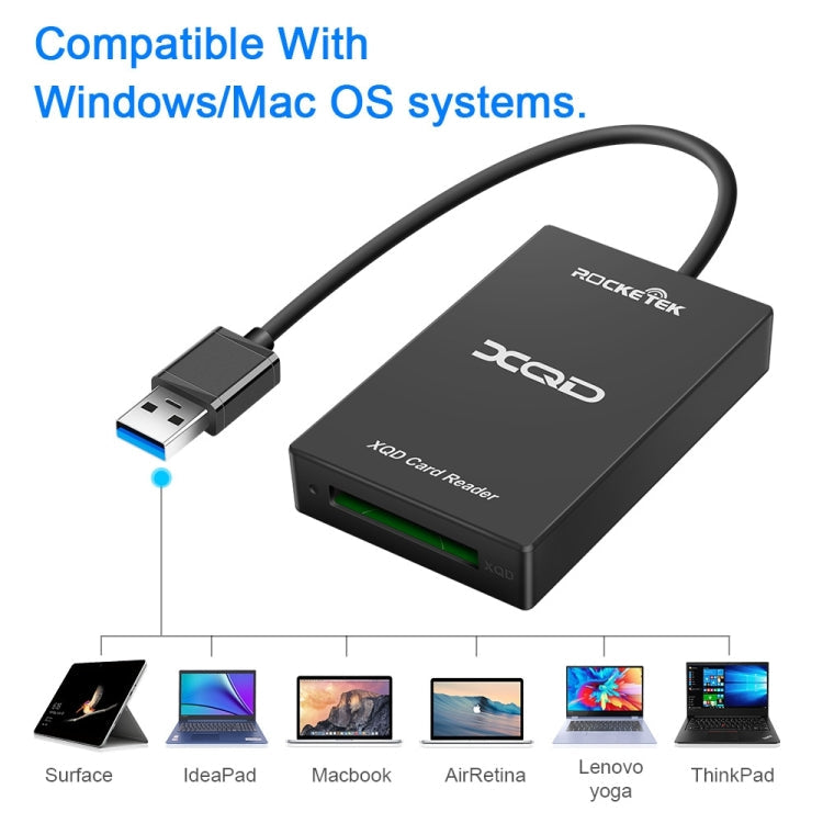 Rocketek CR311 USB3.0 to XQD Card Reader, USB3.0 – Card Slot