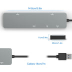Rocketek CR308 USB3.0 Multi-function Card Reader CF / CFast / SD / MS / TF Card 5 in 1 – Card Slot, Aluminum Alloy